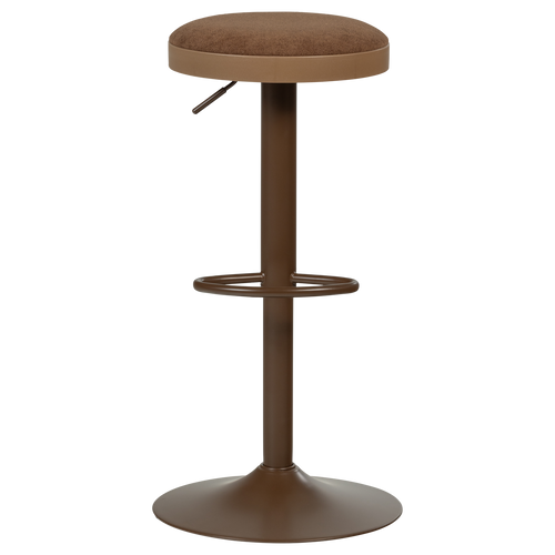 WOOOD barstoel in hoogte verstelbaar Mevo - Chenille - Bruin - 82x42x42