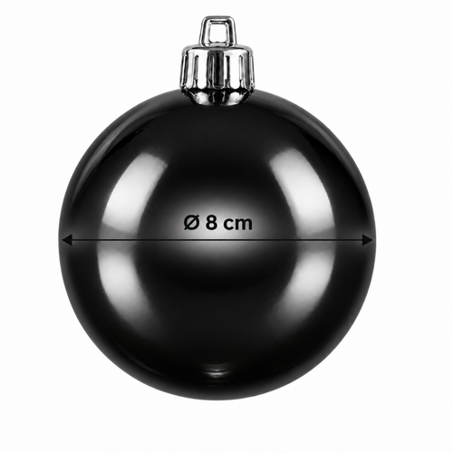 Mica Decorations Kerstballen Zwart 27 stuks - Onbreekbare Kerstballenset - Diameter 8 cm - Mix van Mat, Glanzend en Glitter - Kerstboomversiering voor