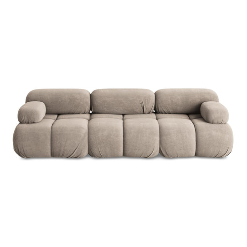 LaMiaSofa 3-zits bank Sanremo - chenille stof - donkerbeige - 285x96x70
