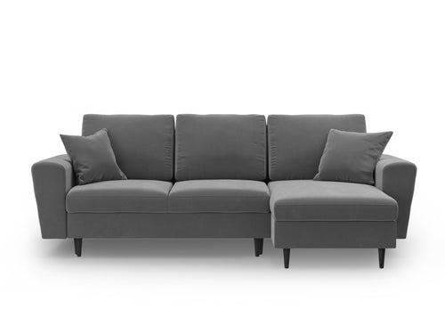 Cosmopolitan Design Omkeerbare converteerbare hoekbank met opbergdoos Kyoto 4-zits, flueel lichtgrijs - 145x241x88cm