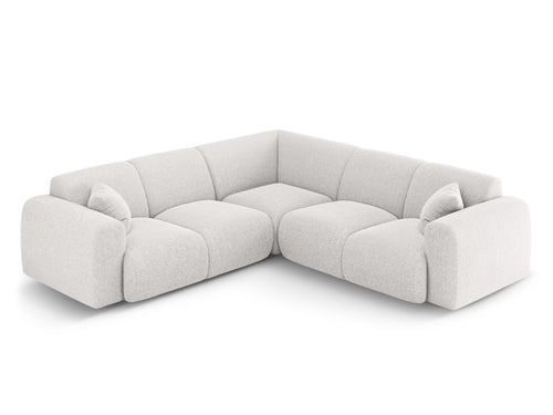 Cosmopolitan Design Symmetrische hoekbank Nolio 5-zits, chenille lichtgrijs - 252x252x72cm