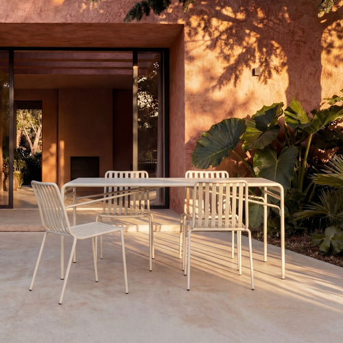 Tikamoon Tuinset in crèmekleurig metaal voor 4 personen - Beige