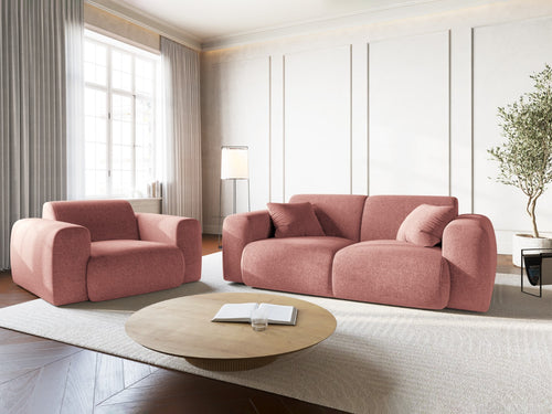 Cosmopolitan Design Bank Nolio 2-zits, chenille, roze - 95x170x72cm