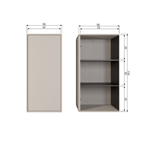 vtwonen kast single Daily - Grenen - Dakargrau - 110x50x58 - vtwonen shop