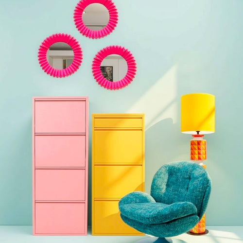 Kare Design Schoenenkast Caruso geel 3+1 laden