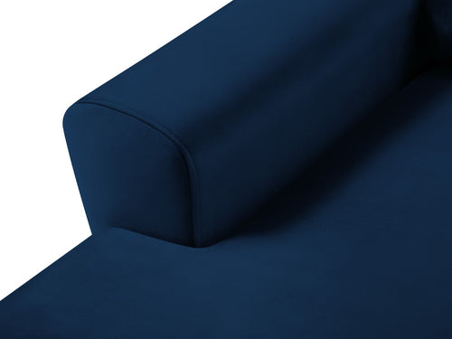 Cosmopolitan Design Uitklapbare hoekbank links met opbergdoos Kyoto 4-zits, flueel koningsblauw - 145x241x88cm