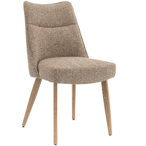 DÉJA Living Eetkamerstoel Meau - Taupe/Naturel - Zithoogte 47cm - Set van 2 - vtwonen shop