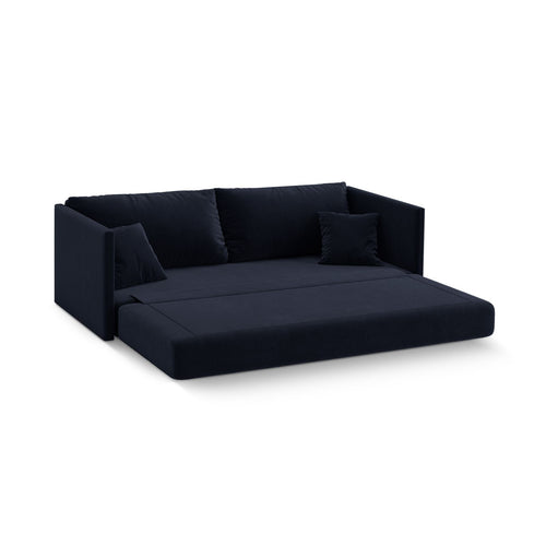 Cosmopolitan Design - Converteerbare bank Shannon 3-zits, flueel koningsblauw - 94x209x87cm