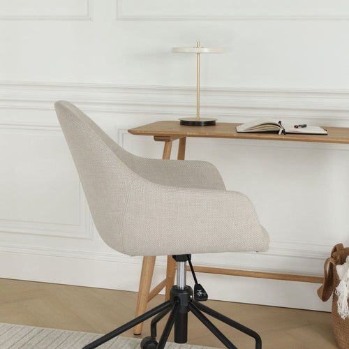 Nolon Nout-Mae Bureaustoel Beige - Armleuning - Zwart Onderstel
