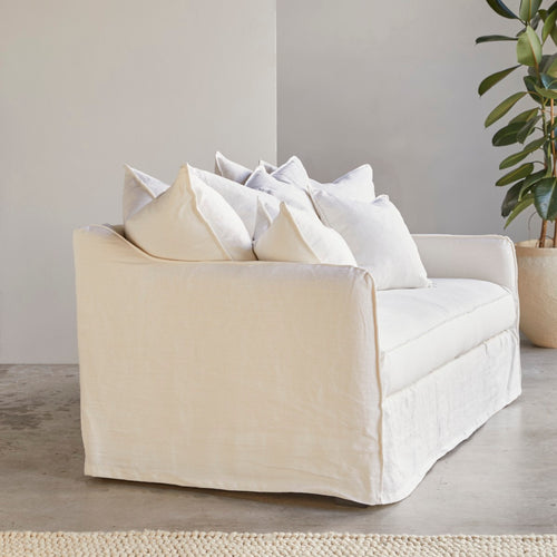 Tikamoon Bank van wit linnen, 3 zitplaatsen - Wit - vtwonen shop