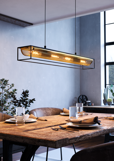 EGLO hanglamp Nohales - e27 - 112 cm - zwart/goud - staal - vtwonen shop