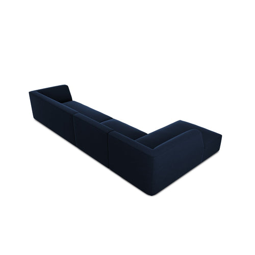 Cosmopolitan Design - Modulaire hoekbank links Siena 5-zits, flueel koningsblauw - 180x366x69cm