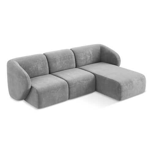 LaMiaSofa hoekbank rechts Cervo - chenille stof - grijs - 248x166x95