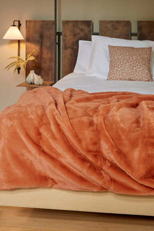 In The Mood Collection Bronte Fleece Deken - L200 x B150 cm - Oranje - vtwonen shop