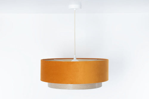 bpskoncept hanglamp Duo - linnen & warm oranje - Ø50 cm