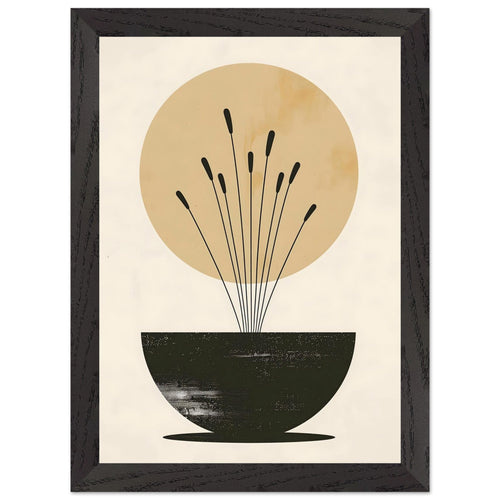 Artfulprints Poster met Lijst Boho – Sun bowl   - A4 21x29.7 cm - Meerkleurig