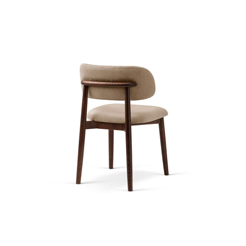 Set van 2 fluwelen stoelen Evan flueel beige amandel - 51x49.5x77cm