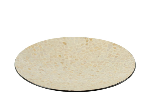 J-Line plateau Nuye Rond plateau - dienblad - karton - creme