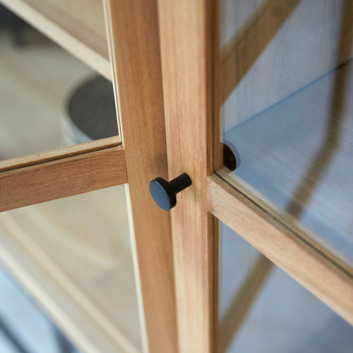 Tikamoon Lage vitrinekast van massief teakhout - Naturel - vtwonen shop