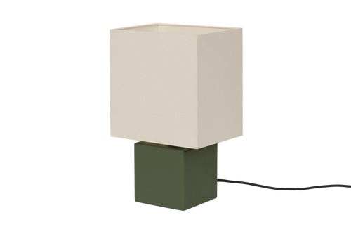 noo.ma Zam tafellamp - Forest Green, geometrisch design met houten voet
