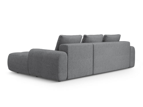 Cosmopolitan Design Converteerbare hoekbank rechts met opbergdoos Linz 3-zits, structurele stof grijs - 142x275x84cm
