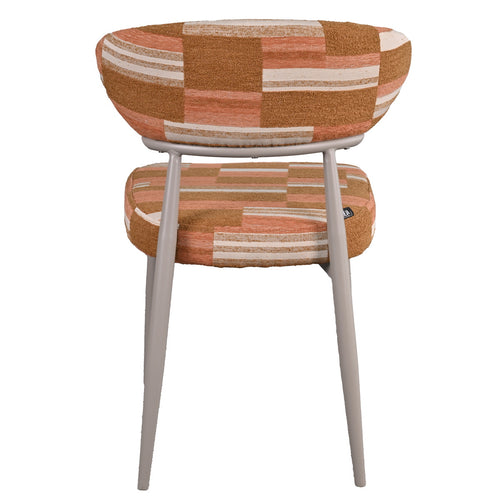 DÉJA Living Eetkamerstoel Nora - Terracotta/Greige Stof - Set van 2