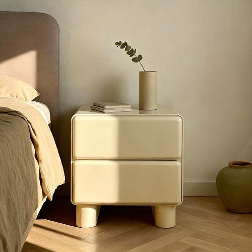 DÉJA Living Nachtkastje Sauda - Crème Glossy MDF - 57x43x57cm