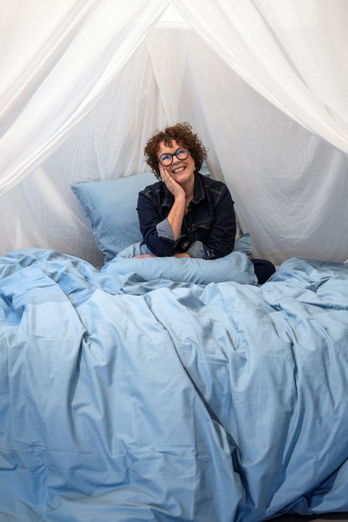 Ambiante Cotton Uni dekbedovertrek - Effen - Lits-Jumeaux - 240x200/220 cm - Blauw - vtwonen shop