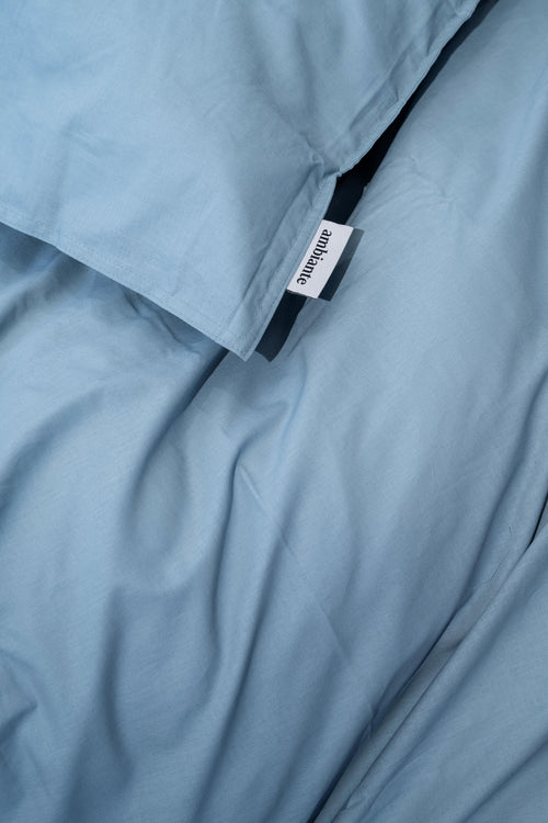 Ambiante Cotton Uni dekbedovertrek - Effen - Eenpersoons - 140x200/220 cm - Blauw - vtwonen shop