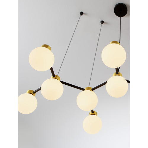 Nova Luce OVALINO Hanglamp voor aan het plafond in de kleuren opaal, satijngoud en matzwart, LED G9 14x5W