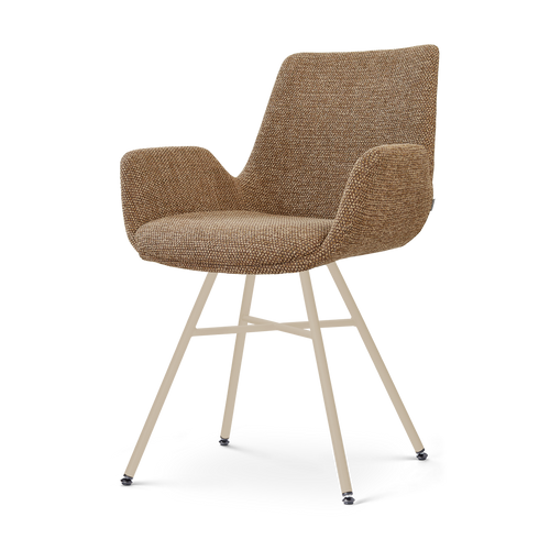 Nolon Noa-Eef eetkamerstoel bruin blend - beige onderstel
