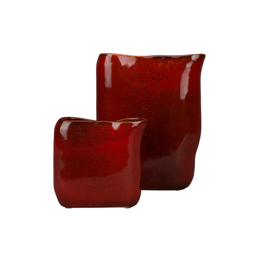 Dutchbone Edna Vaas 18 cm Rood