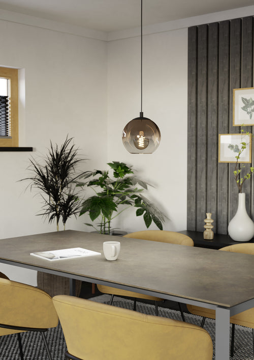 EGLO hanglamp Ariscani 1 - e27 - ø 20 cm - koperglas - zwart - vtwonen shop