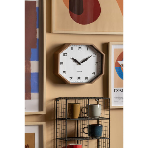 Karlsson wandklok Modern Factory Octagon - bruin - Ø32cm