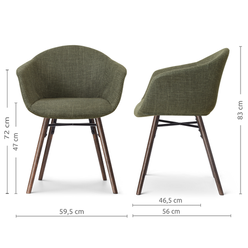 Nolon Nena-Otis eetkamerstoel forestgroen - walnoot houten onderstel - vtwonen shop