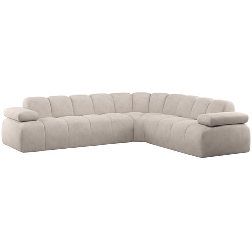 WOOOD hoekbank rechts Mojo - Ribstof - Ecru - 74x310x230