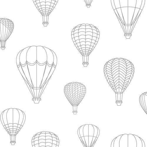 ESTAhome behang luchtballonnen grijs en wit - 50 x 900 cm - 139718 - vtwonen shop