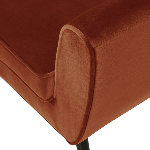 WOOOD fauteuil Rocco - Velvet - Roest - 75x92x81