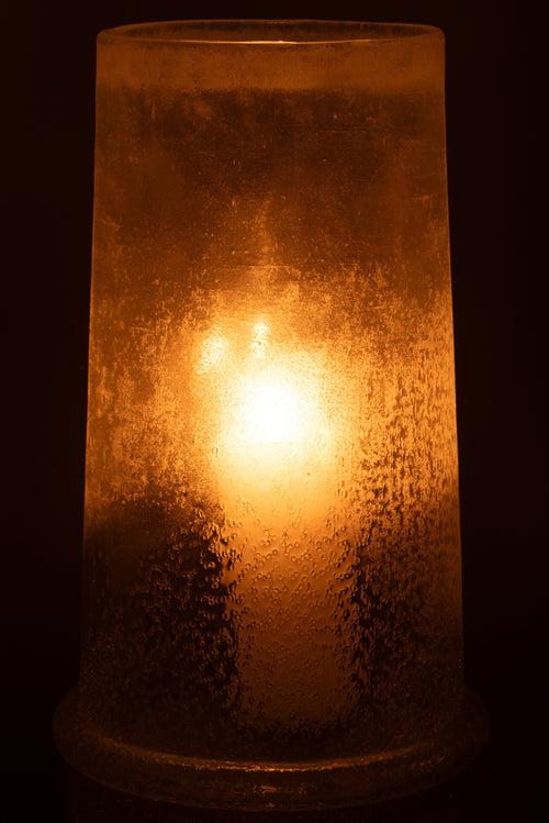 J-Line windlicht suiker - glas - wit - extra large