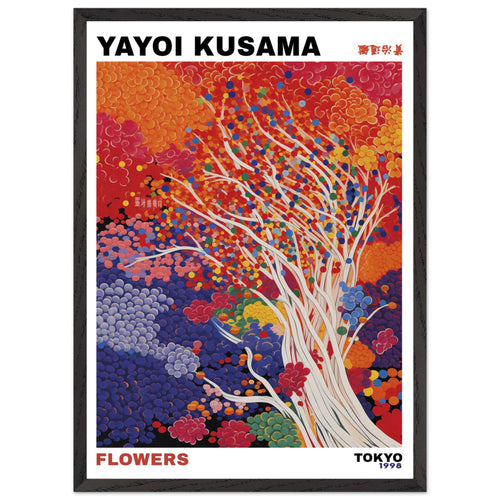 Artfulprints Poster met Lijst Yayoi Kusama - Artistic tree   - 50x70 cm - Meerkleurig