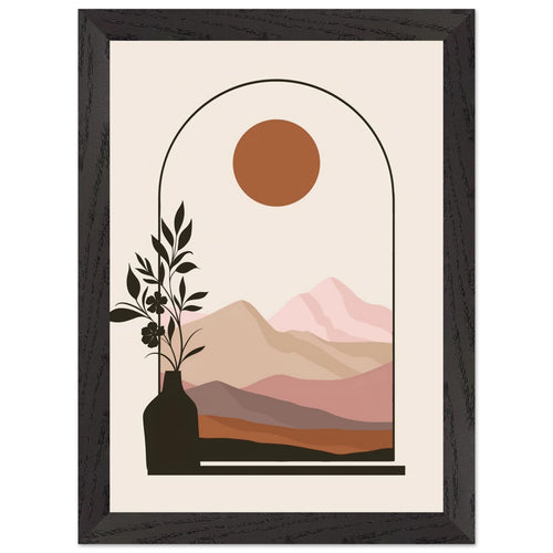 Artfulprints Poster met Lijst Boho – Blush horizon   - A4 21x29.7 cm - beige
