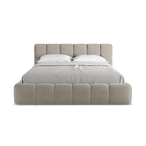 LaMiaSofa Bed met opbergruimte Roma - velours - taupe - 180x228x82