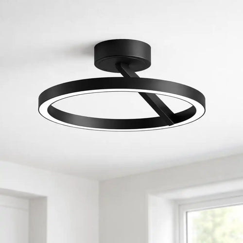 Artdelight plafondlamp Oregon - 1 lichts - 33  x 14.1   cm - zwart