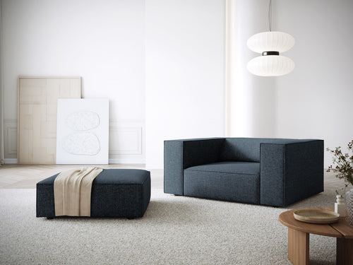 Cosmopolitan Design Poef Arendal chenille, koningsblauw - 80x102x40cm