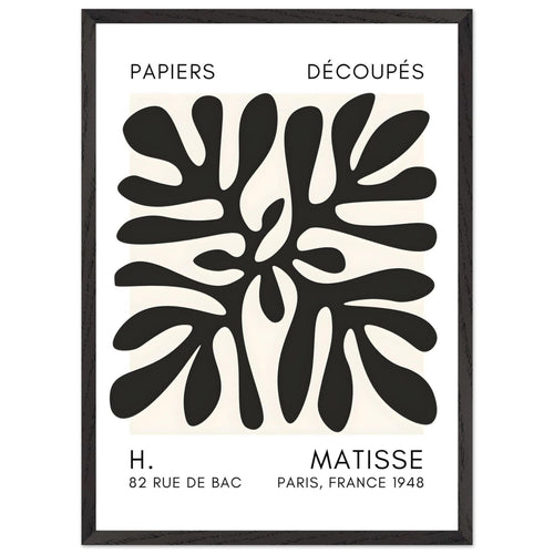 Artfulprints Poster met Lijst Matisse - Deep ocean black   - 50x70 cm - Zwart