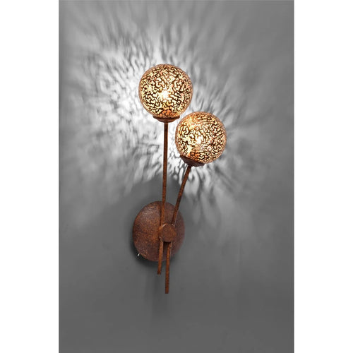 Paul Neuhaus wandlamp Greta - 2 lichts - 14  x 44   cm - bruin