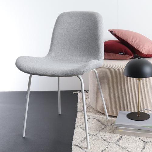 Nolon Nora-Fé Eetkamerstoel Lichtgrijs - Stof - Witte Poten - vtwonen shop