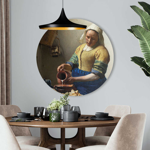 Reinders glasschilderij Vermeer - Melkmeisje - Ø 70cm