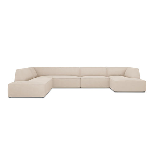 Cosmopolitan Design - Panoramische hoekbank links Siena 7-zits, structurele stof beige - 273x366x69cm