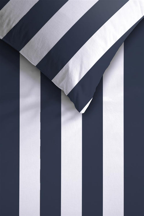 vtwonen dekbedovertrek Vertical Stripe - 140x200/220 cm - marineblauw - vtwonen shop